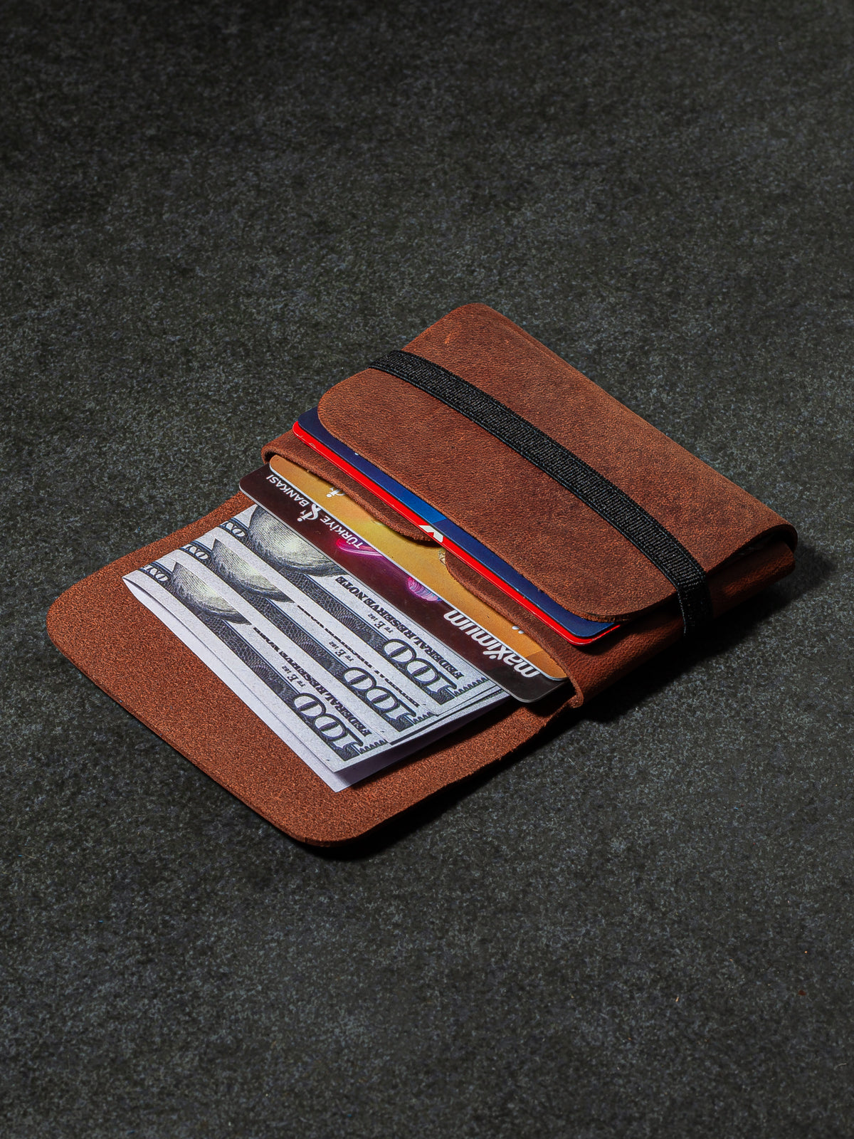 Niki Leather Star Unisex Cüzdan Kartlık Crazy Deri