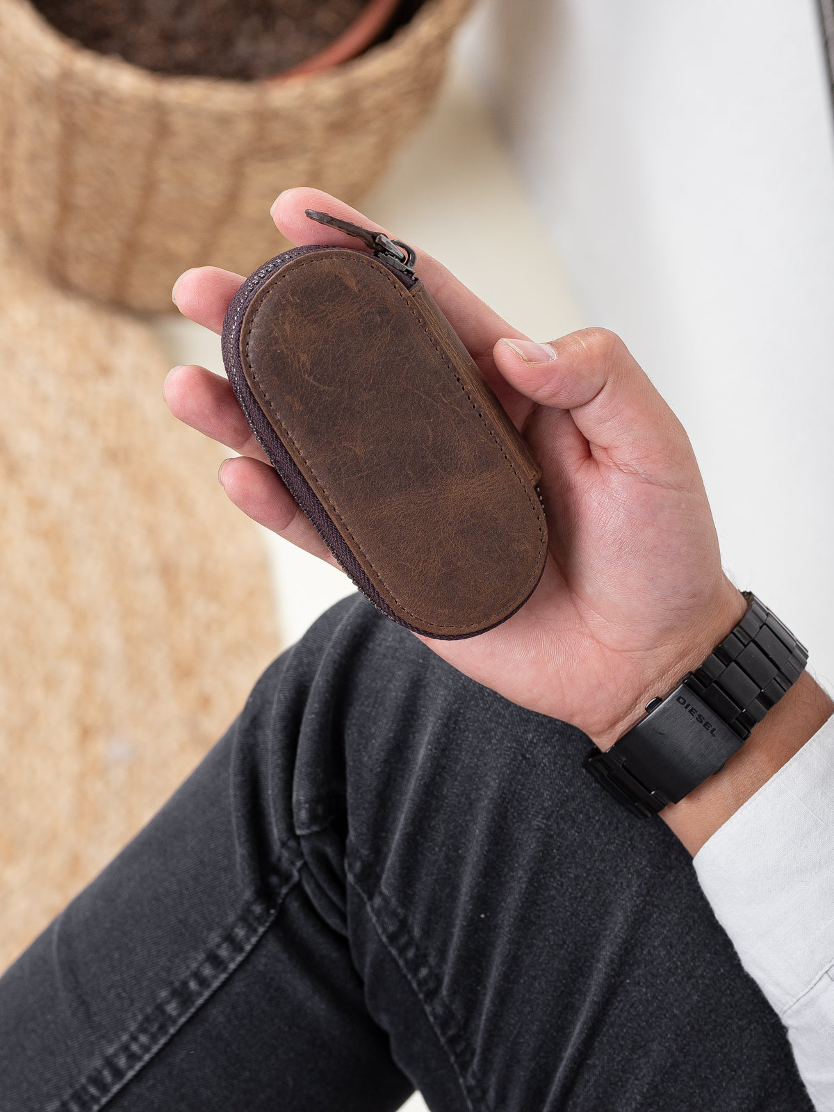 Niki Leather Hakiki Deri Fermuarlı Anahtarlık