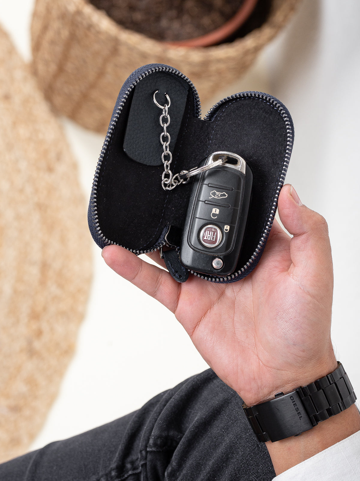 Niki Leather Hakiki Deri Fermuarlı Anahtarlık