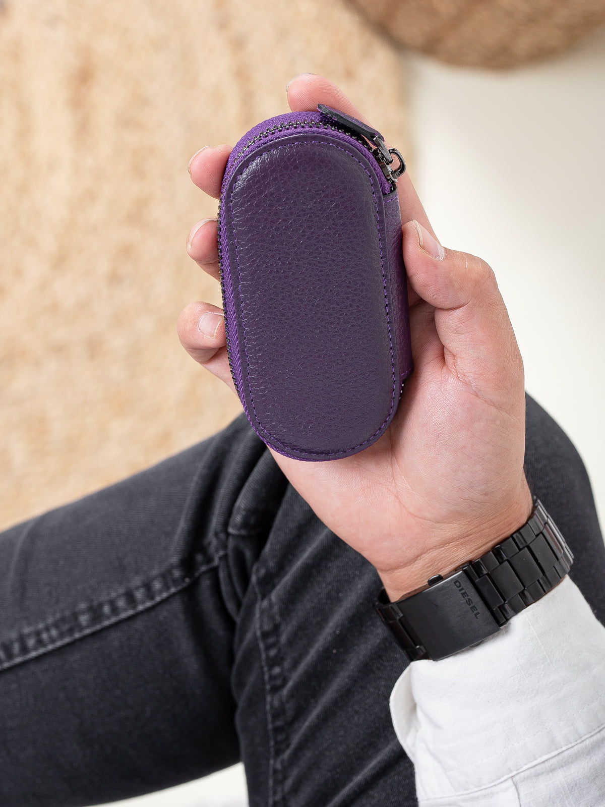 Niki Leather Hakiki Deri Fermuarlı Anahtarlık