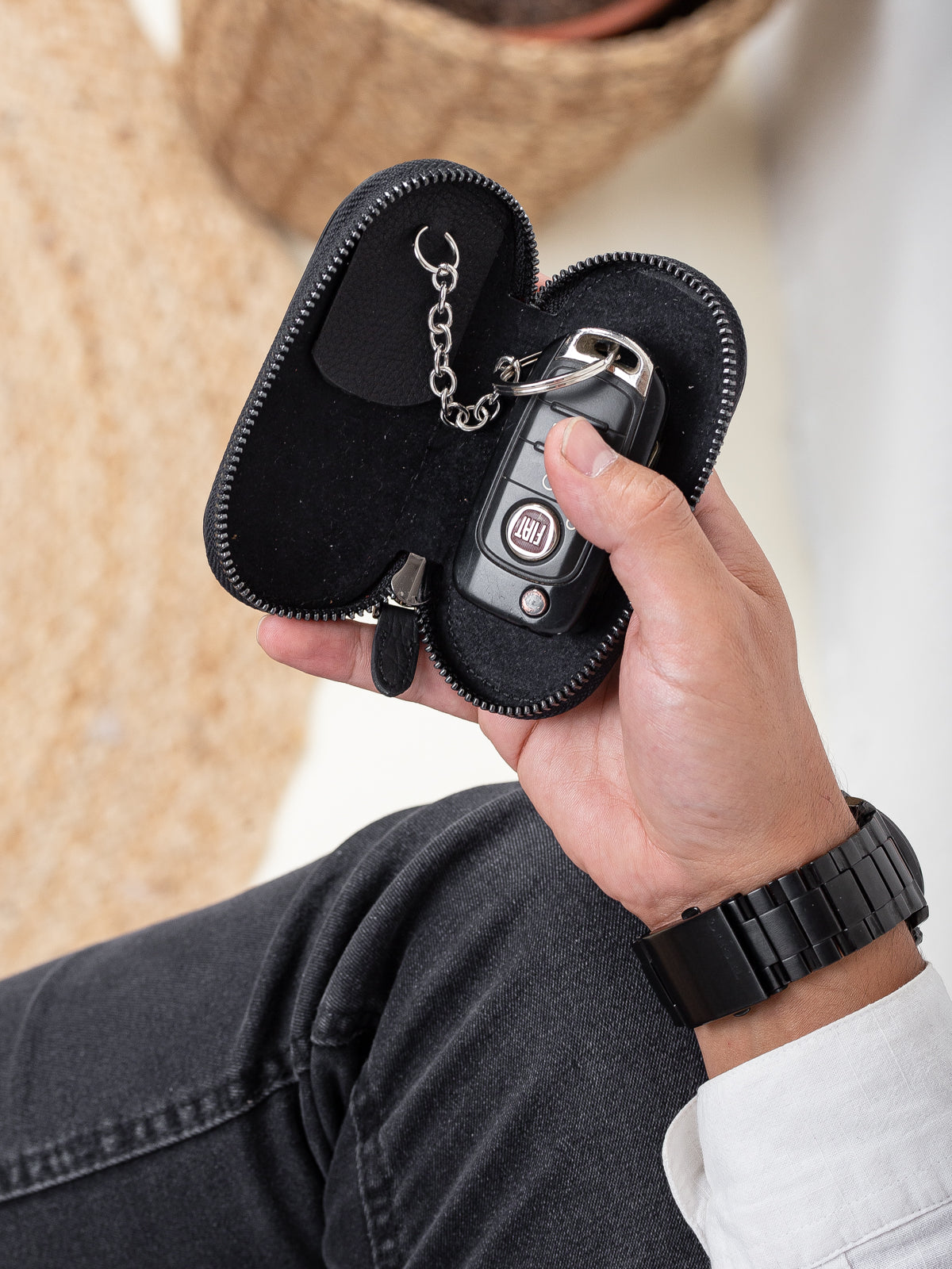 Niki Leather Hakiki Deri Fermuarlı Anahtarlık