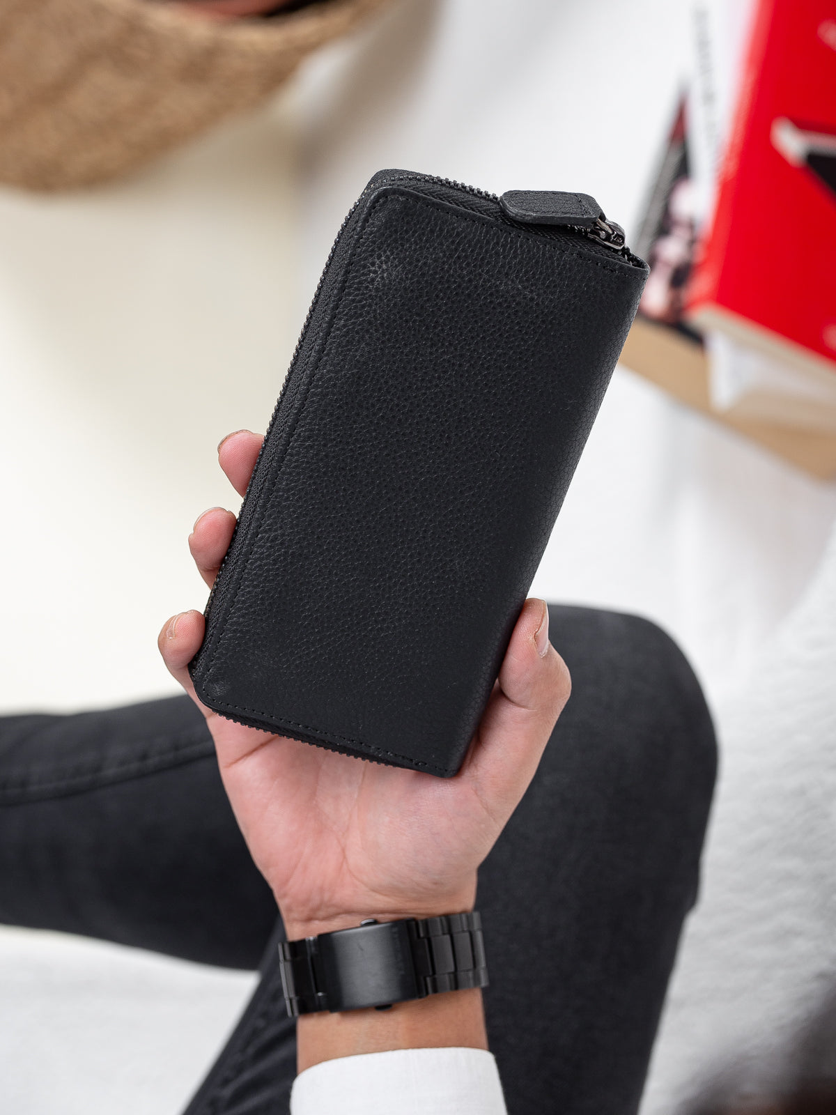 Niki Leather Dia Vintage Deri Fermuarlı Unisex Kartlık Portföy