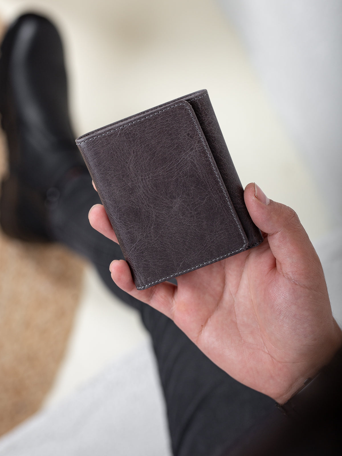 Niki Leather Gomez Vintage Deri Mıknatıs Kapaklı Unisex Kartlık Cüzdan