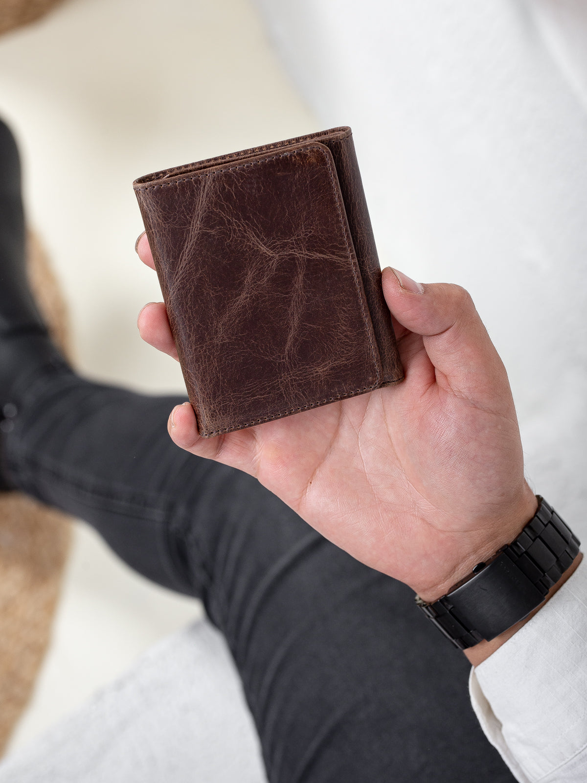 Niki Leather Gomez Vintage Deri Mıknatıs Kapaklı Unisex Kartlık Cüzdan