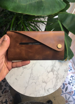 Niki Leather Moon XL Vintage Deri Unisex Cüzdan
