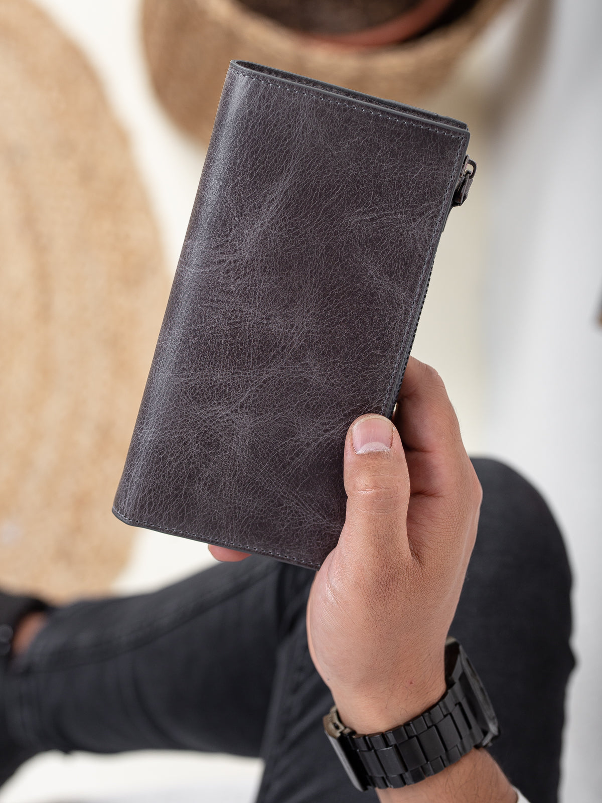 Niki Leather Rossi Vintage Deri Fermuarlı Unisex Kartlık Portföy