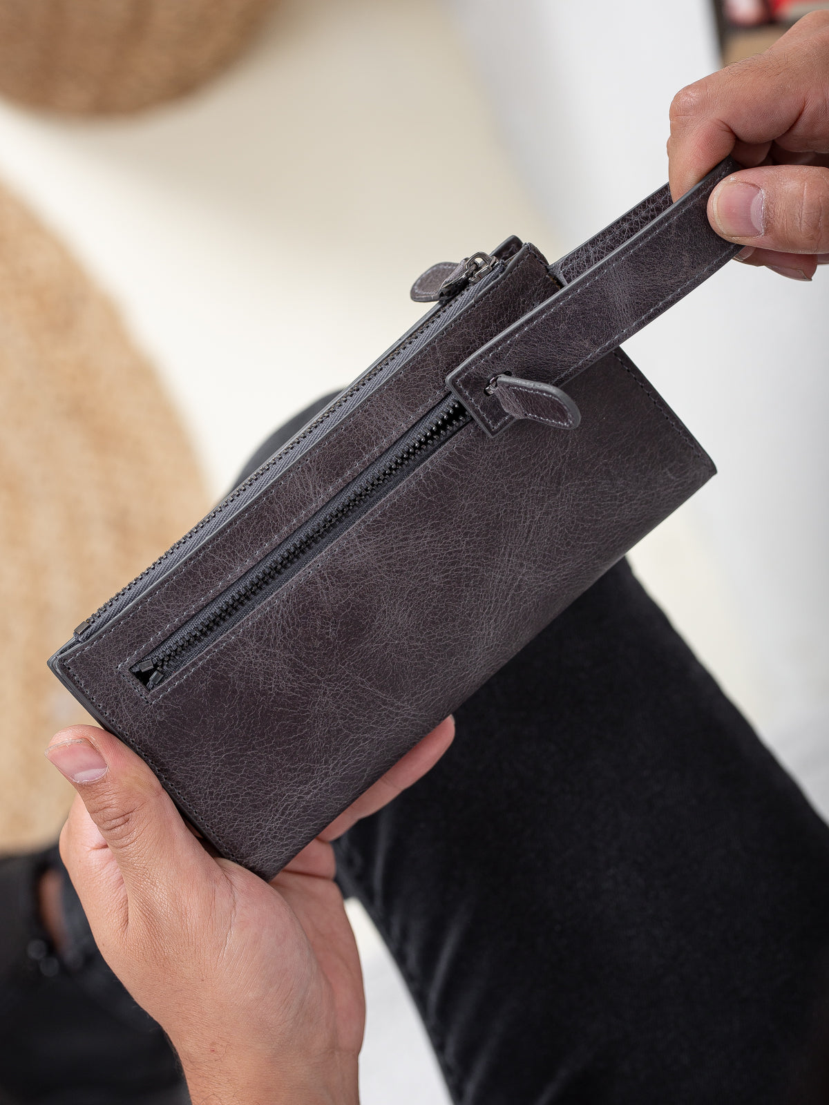 Niki Leather Rossi Vintage Deri Fermuarlı Unisex Kartlık Portföy