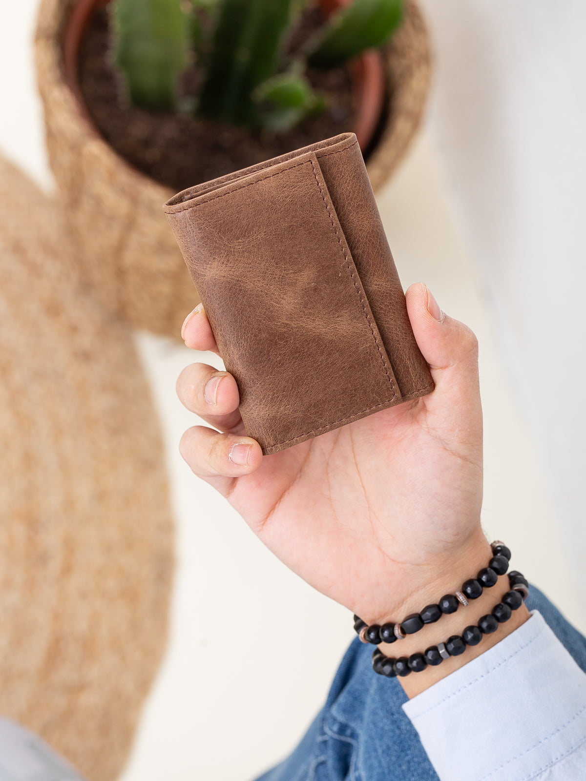 Niki Leather Toa Mıknatıslı Akordiyon Crazy Deri Unisex Kartlık Cüzdan