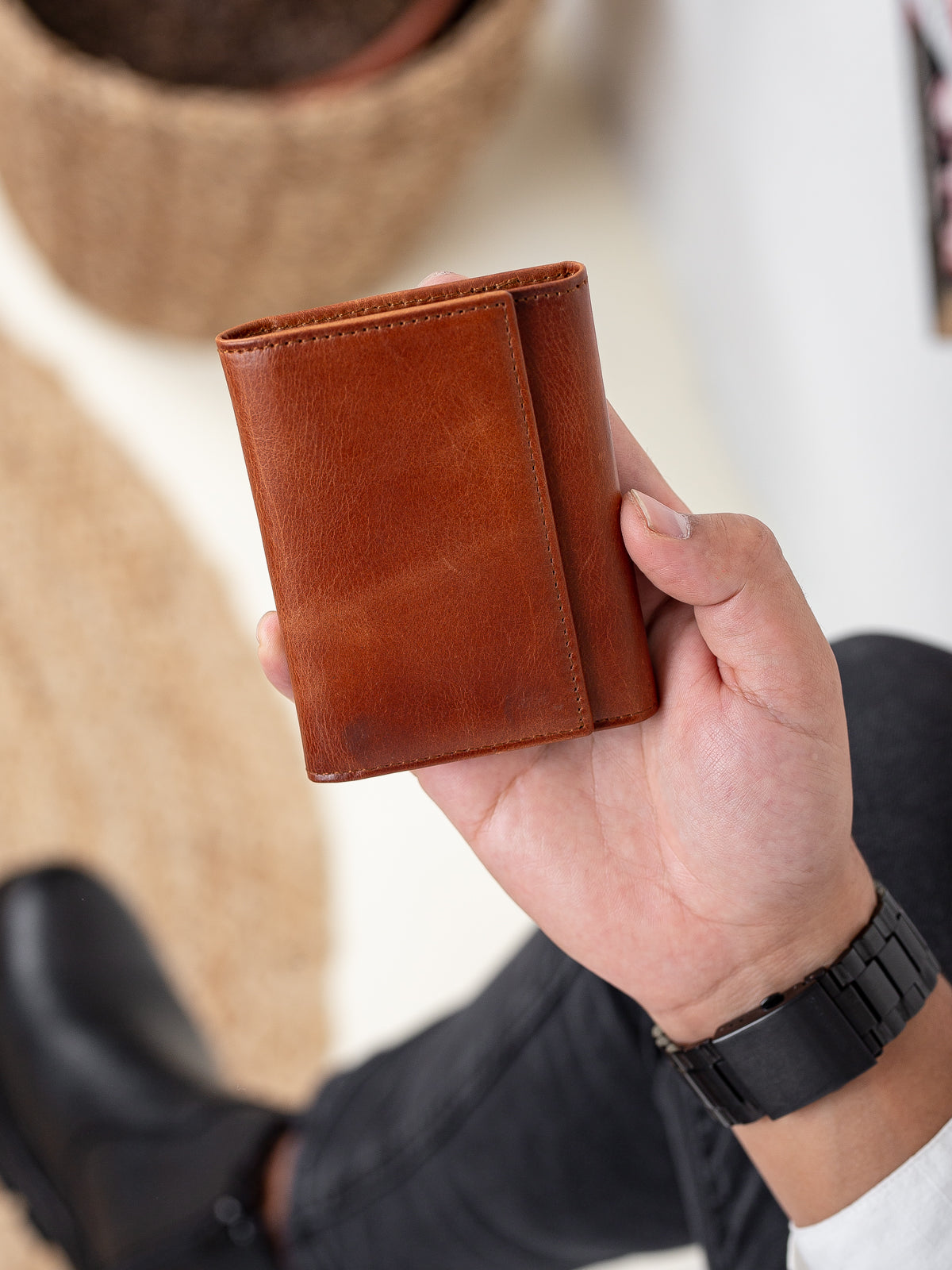 Niki Leather Toa Mıknatıslı Akordiyon Crazy Deri Unisex Kartlık Cüzdan